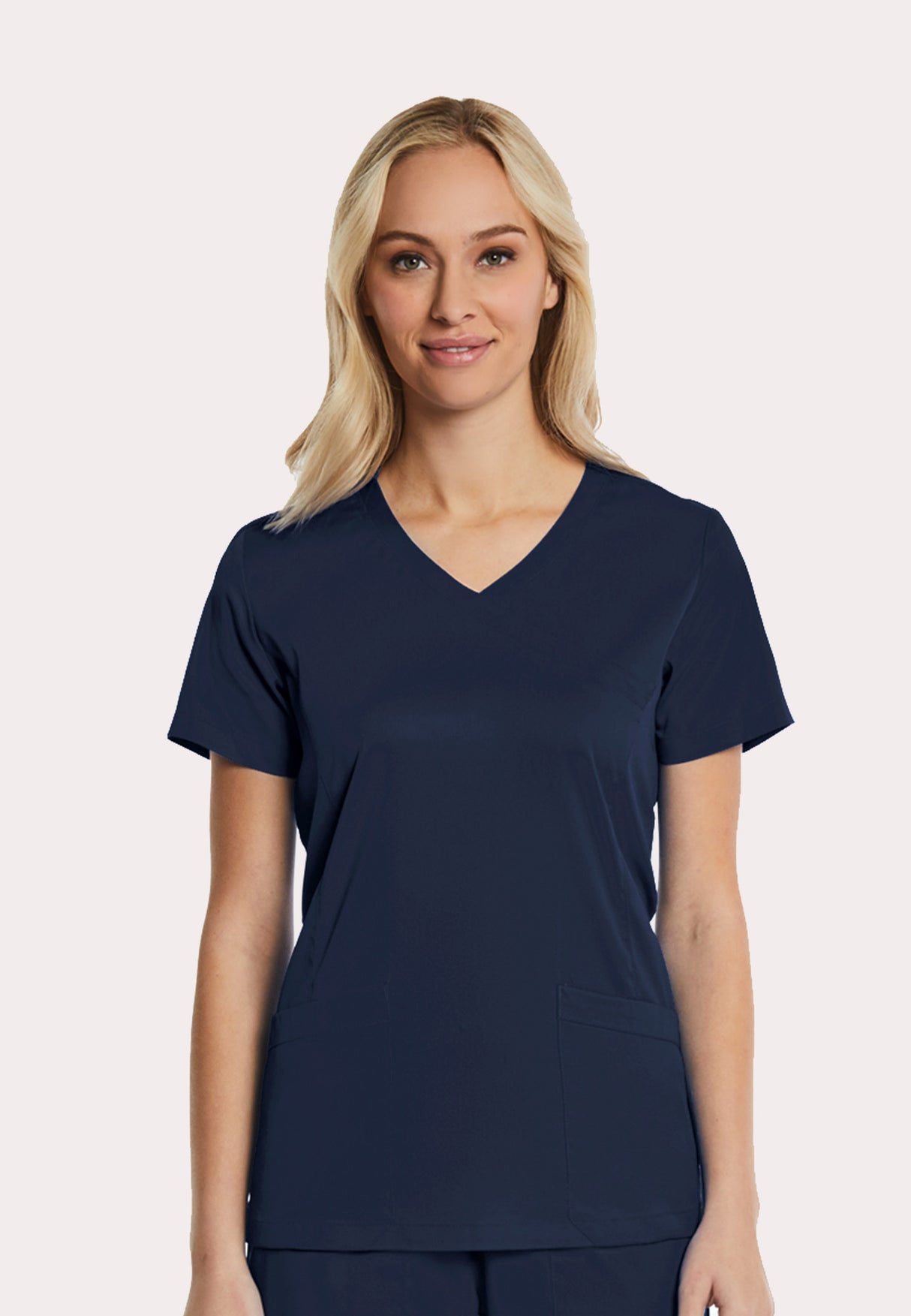 Elements by Alexanders Uniforms Women's Mock Wrap Patch Pocket 4-Way Stretch Scrub Top