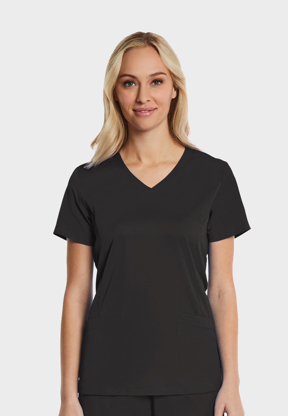 Elements by Alexanders Uniforms Women's Mock Wrap Patch Pocket 4-Way Stretch Scrub Top