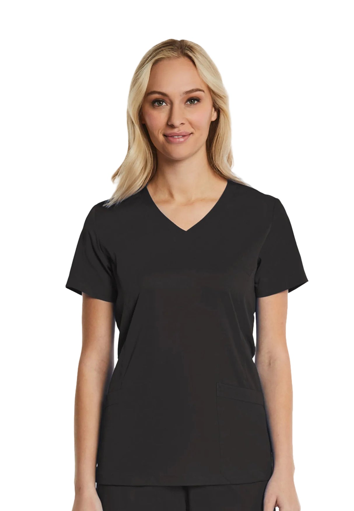 Elements by Alexanders Uniforms Women's Mock Wrap Patch Pocket 4-Way Stretch Scrub Top