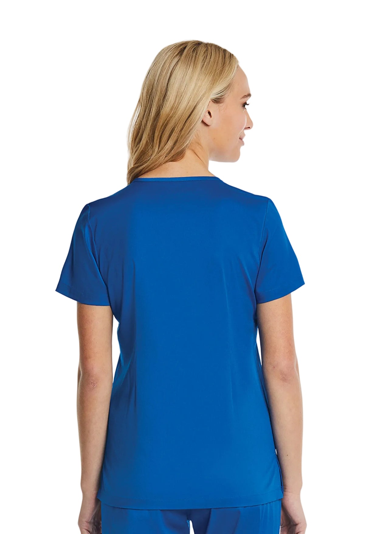 Elements by Alexanders Uniforms Women's Mock Wrap Patch Pocket 4-Way Stretch Scrub Top