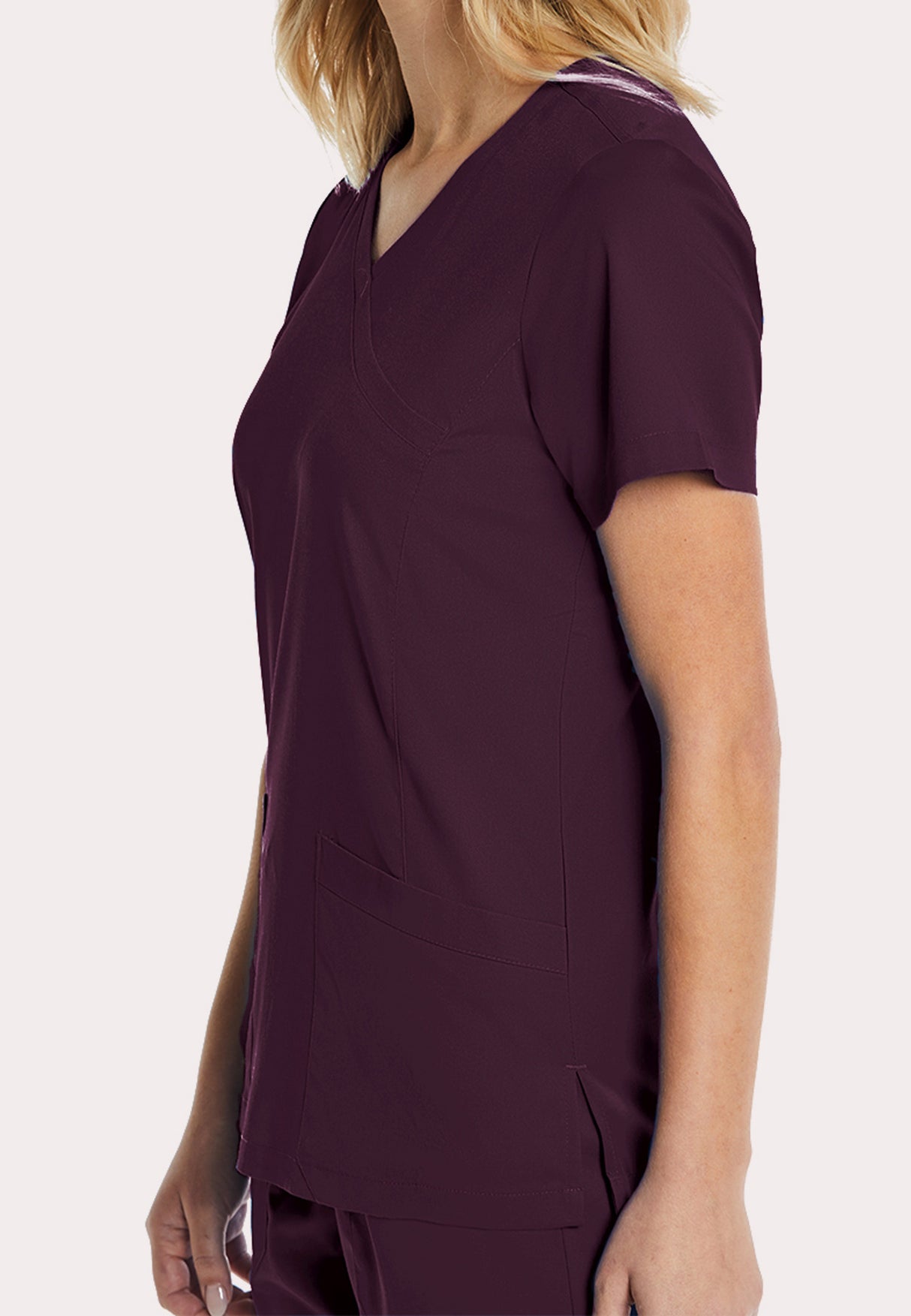 Elements by Alexanders Uniforms Women's Mock Wrap Patch Pocket 4-Way Stretch Scrub Top