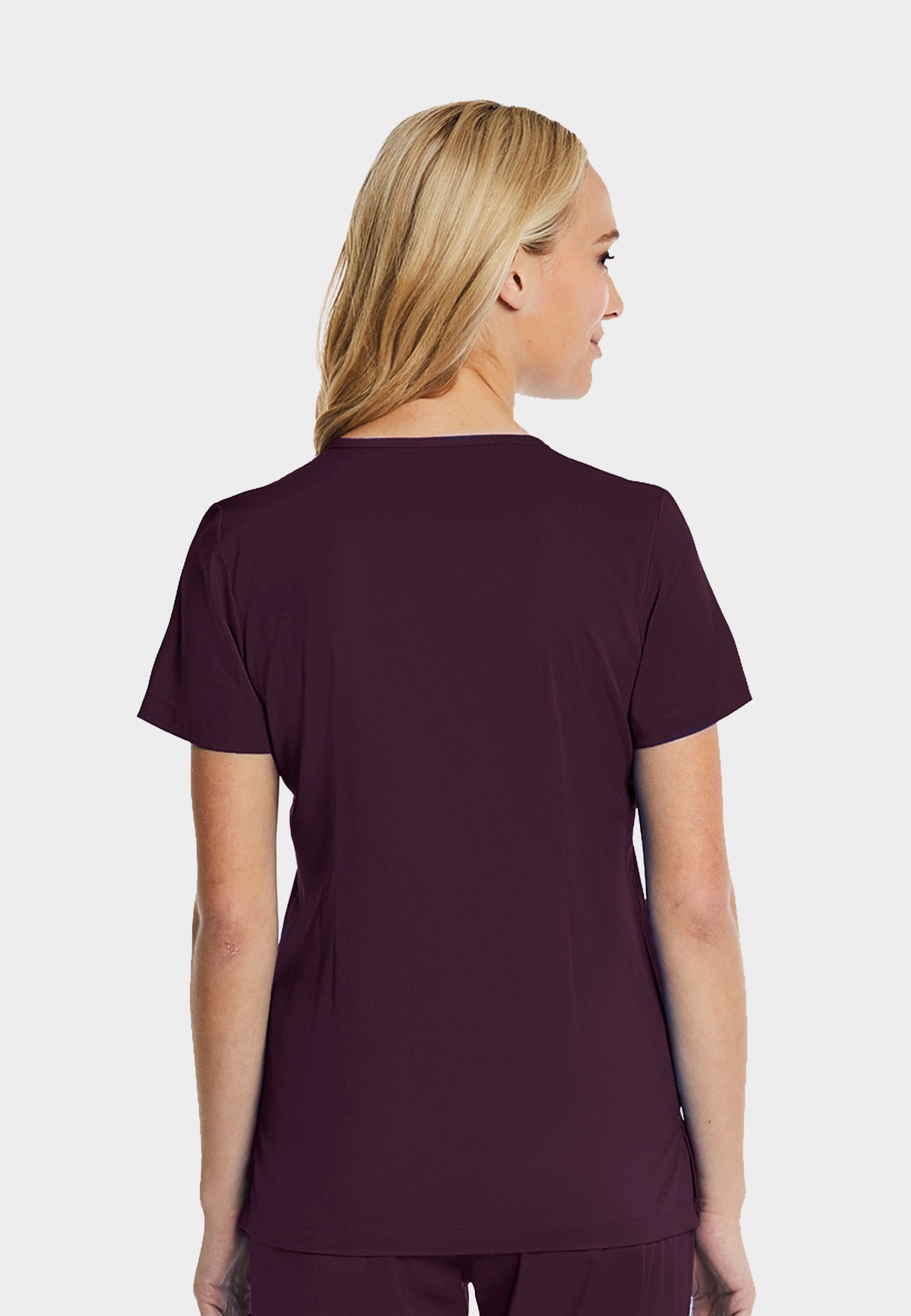 Elements by Alexanders Uniforms Women's Mock Wrap Patch Pocket 4-Way Stretch Scrub Top