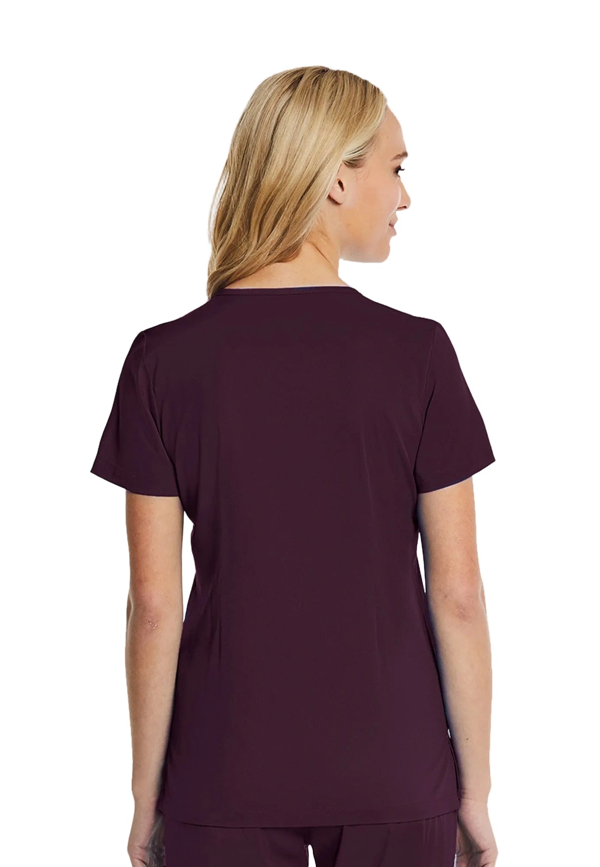 Elements by Alexanders Uniforms Women's Mock Wrap Patch Pocket 4-Way Stretch Scrub Top
