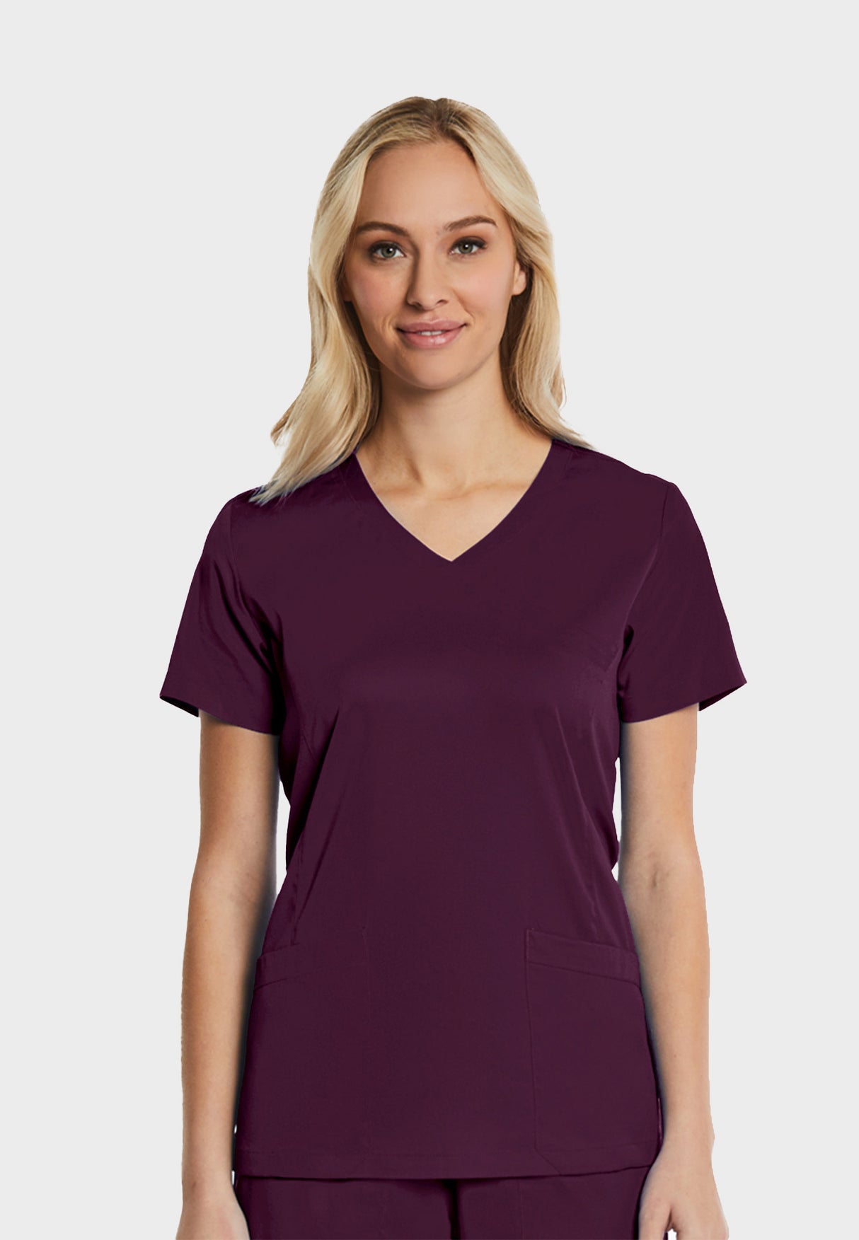 Elements by Alexanders Uniforms Women's Mock Wrap Patch Pocket 4-Way Stretch Scrub Top