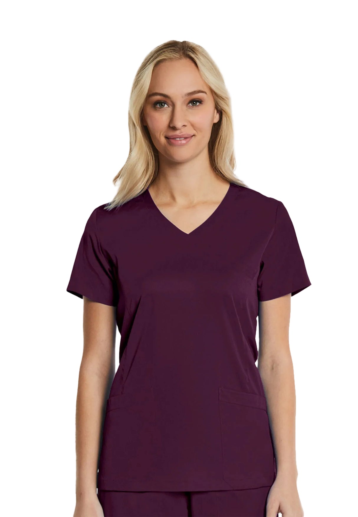 Elements by Alexanders Uniforms Women's Mock Wrap Patch Pocket 4-Way Stretch Scrub Top