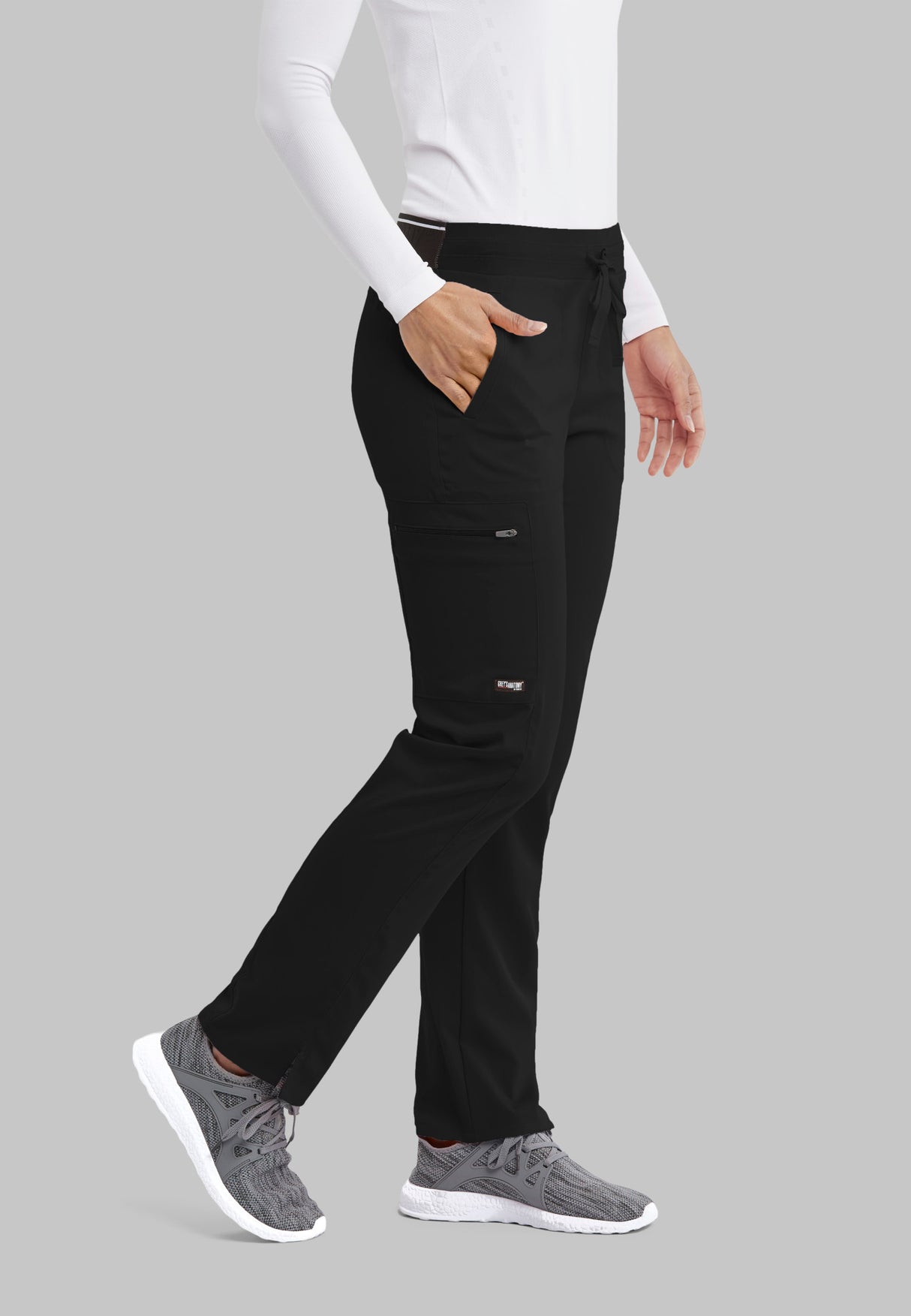 Grey's Anatomy™ Spandex Stretch Women's Kim 3-Pocket Mid-Rise Straight Leg Pant