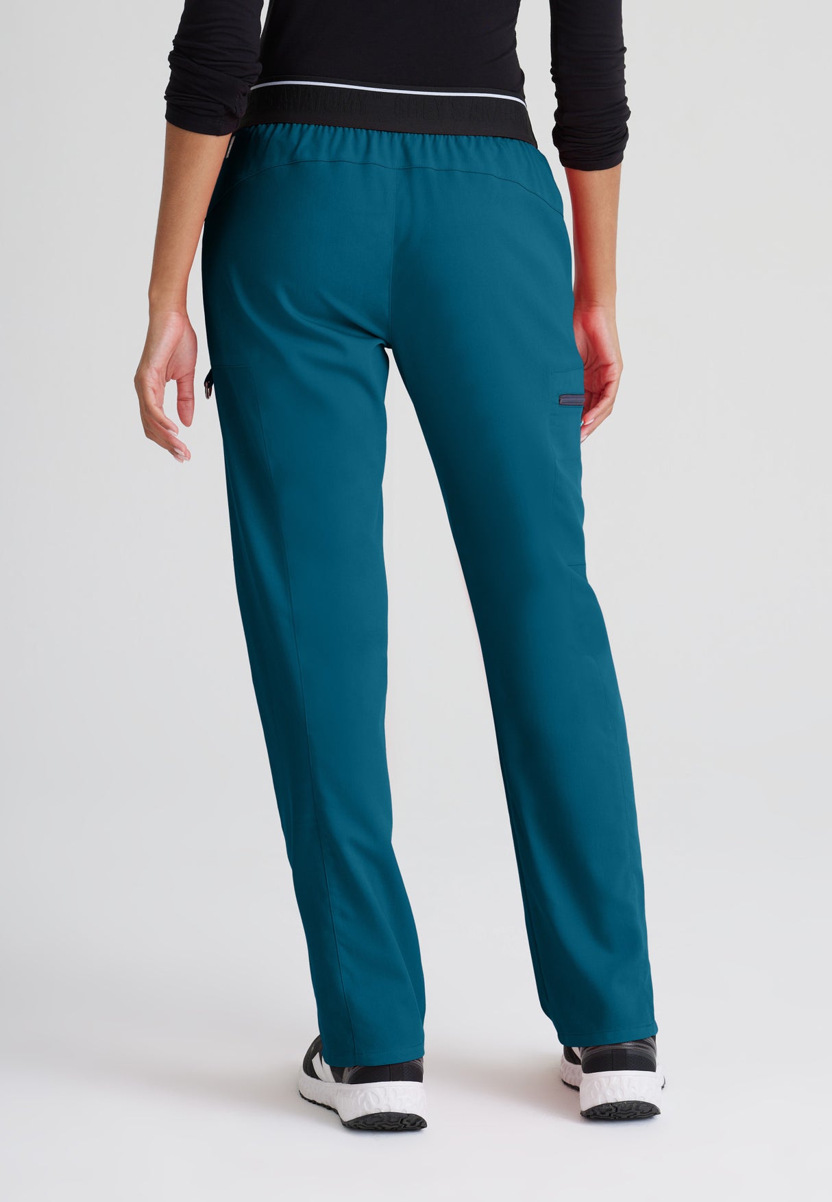 Grey's Anatomy™ Spandex Stretch Women's Kim 3-Pocket Mid-Rise Straight Leg Pant