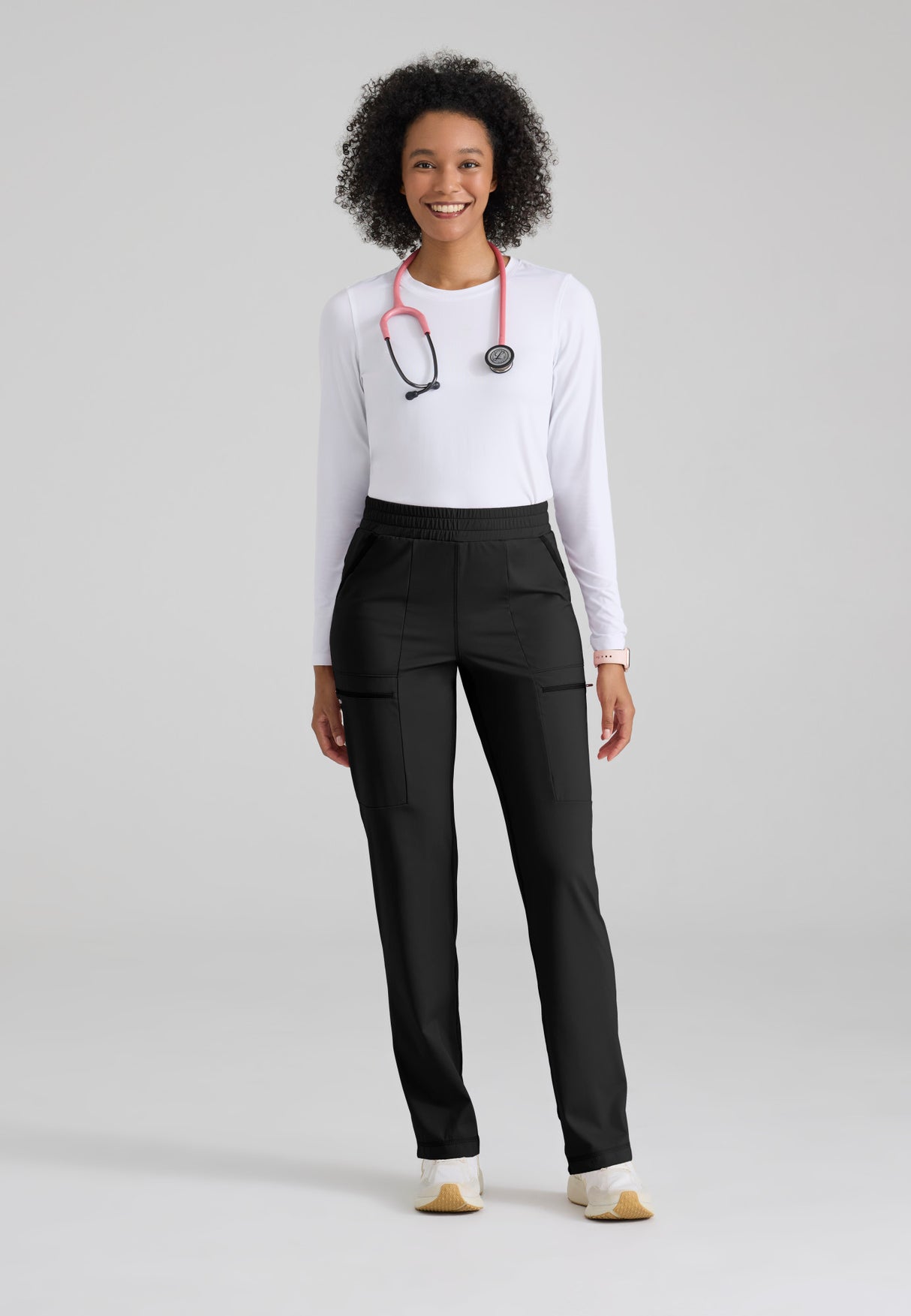 Grey's Anatomy Knit Stretch Momentum Women's 6-Pocket Straight Leg Pant