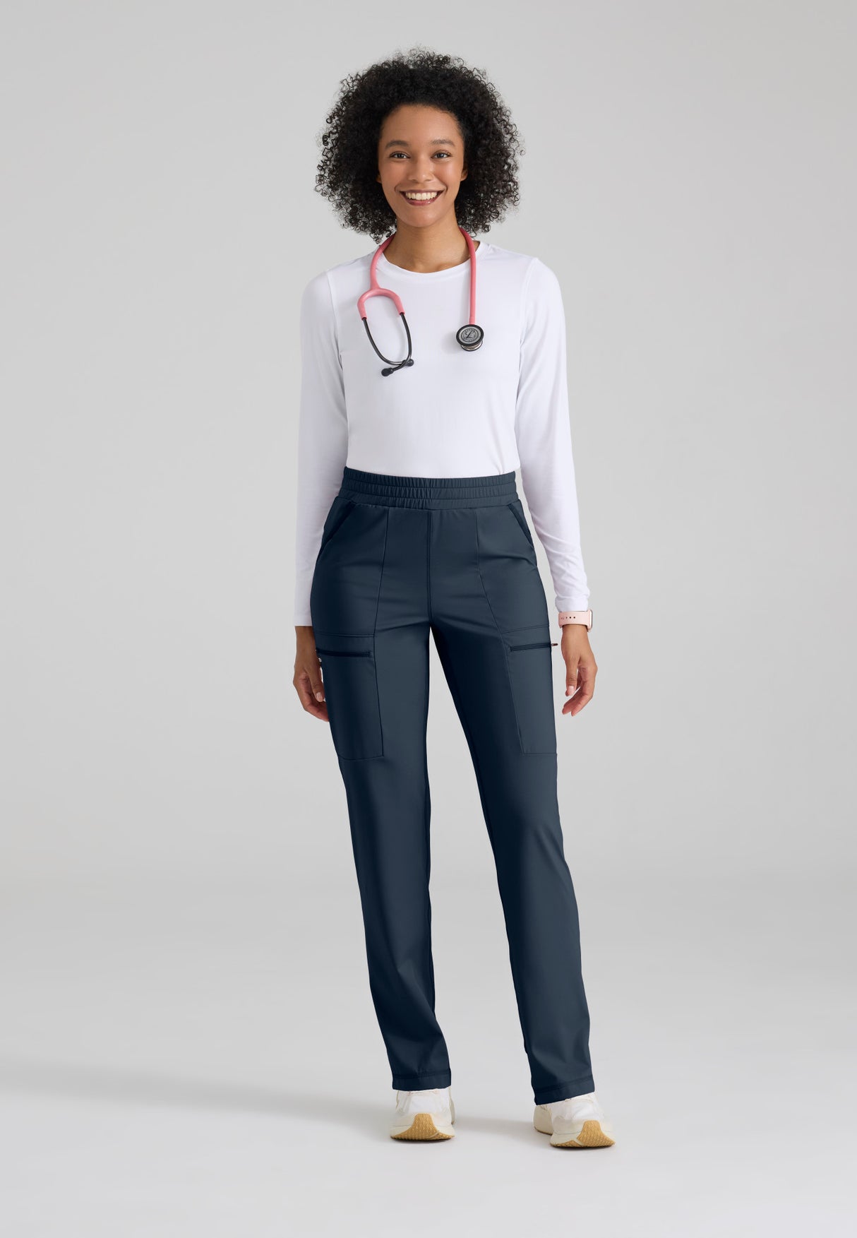 Grey's Anatomy Knit Stretch Momentum Women's 6-Pocket Straight Leg Pant