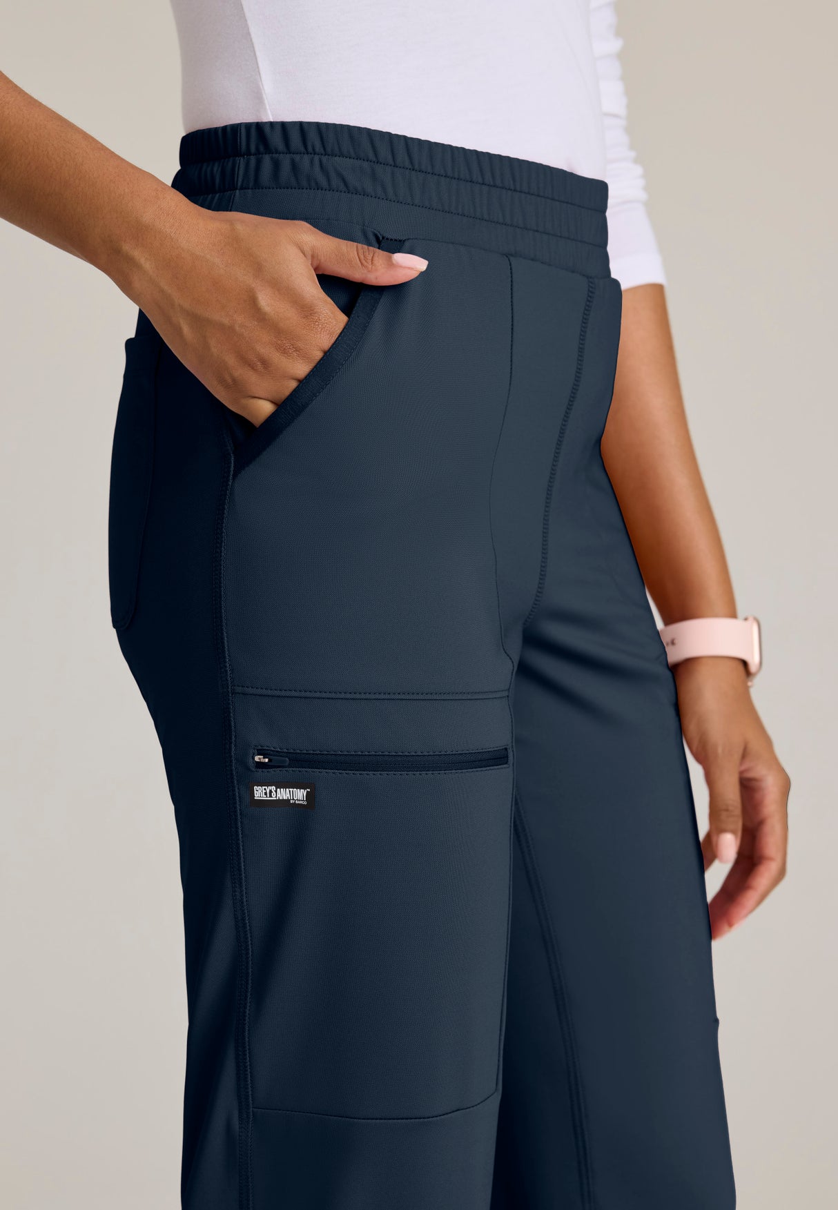 Grey's Anatomy Knit Stretch Momentum Women's 6-Pocket Straight Leg Pant