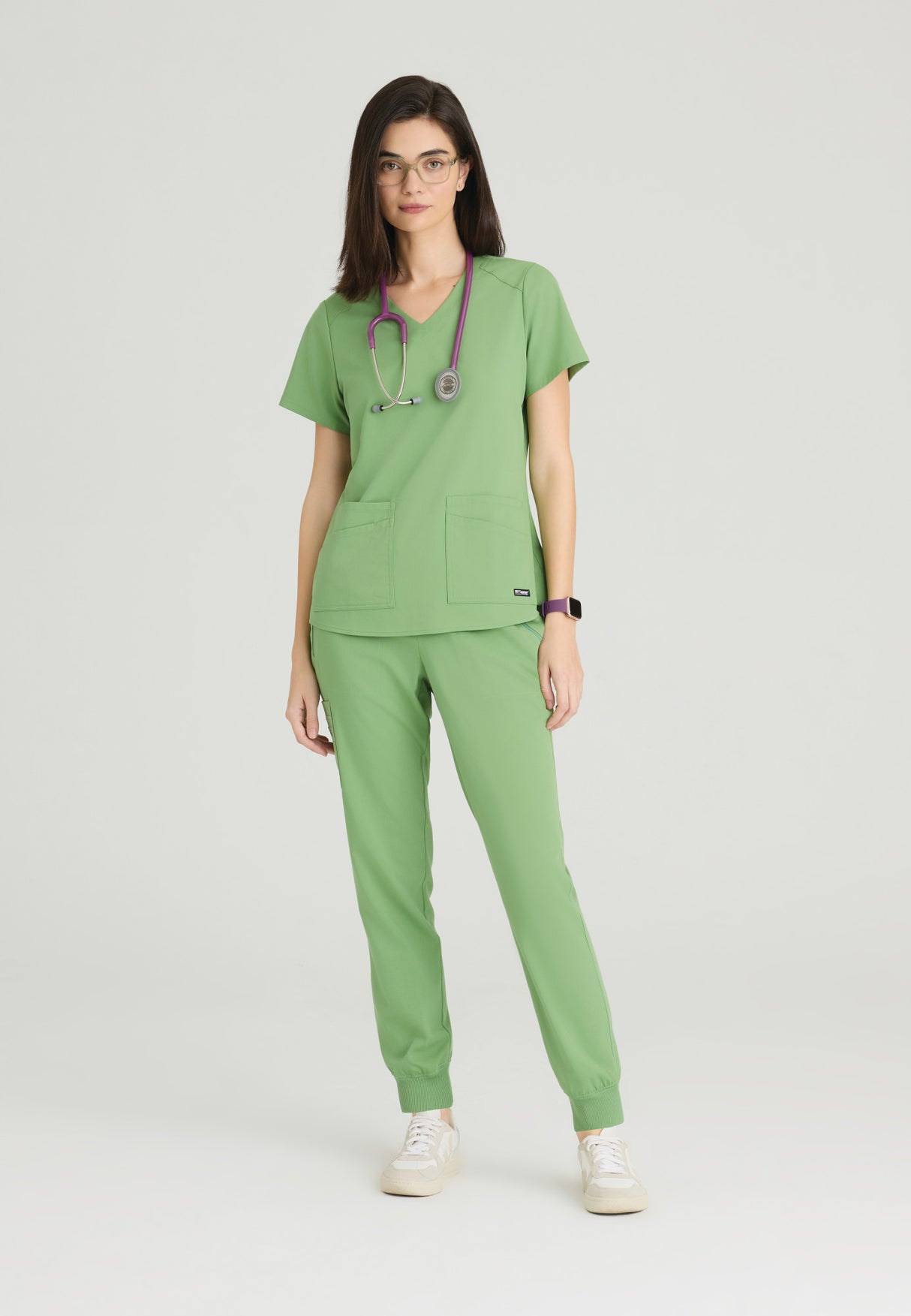 Grey's Anatomy™ Spandex Stretch Women's Emma 4-Pocket V-Neck Scrub Top