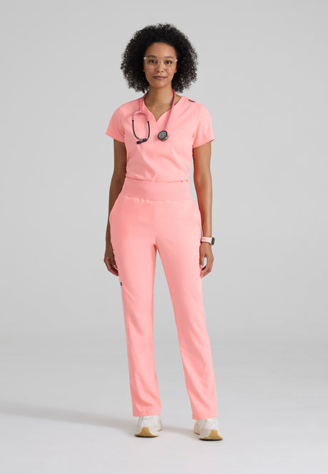 Grey's Anatomy™ Spandex Stretch Women's Capri 2-Pocket Hourglass V-Neck Scrub Top - Fashion