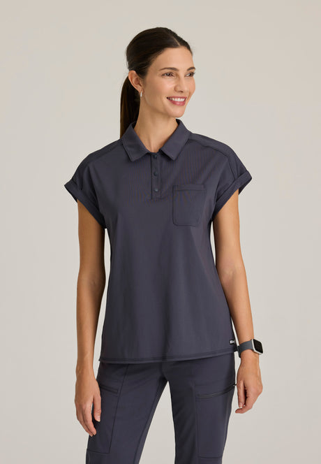 Grey's Anatomy™ Knit Stretch Women's Renew Collared Knit Top
