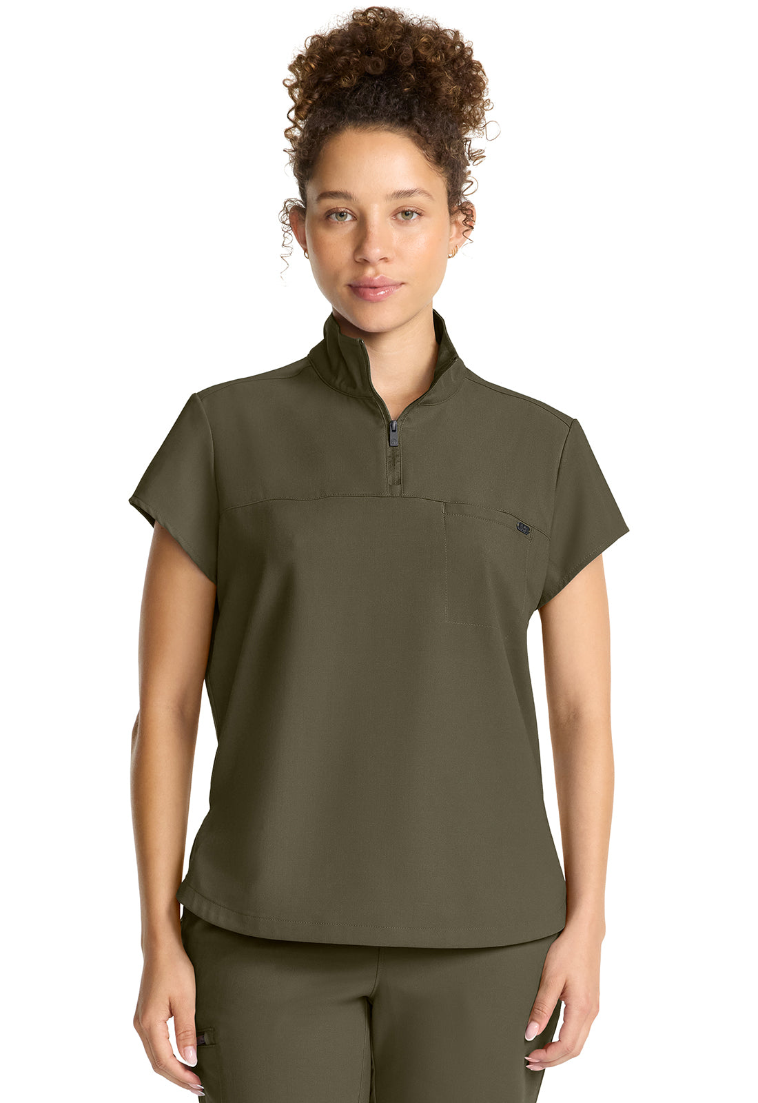 Healing Hands® Quest™ Women's Partial Zip Stand Collar Top