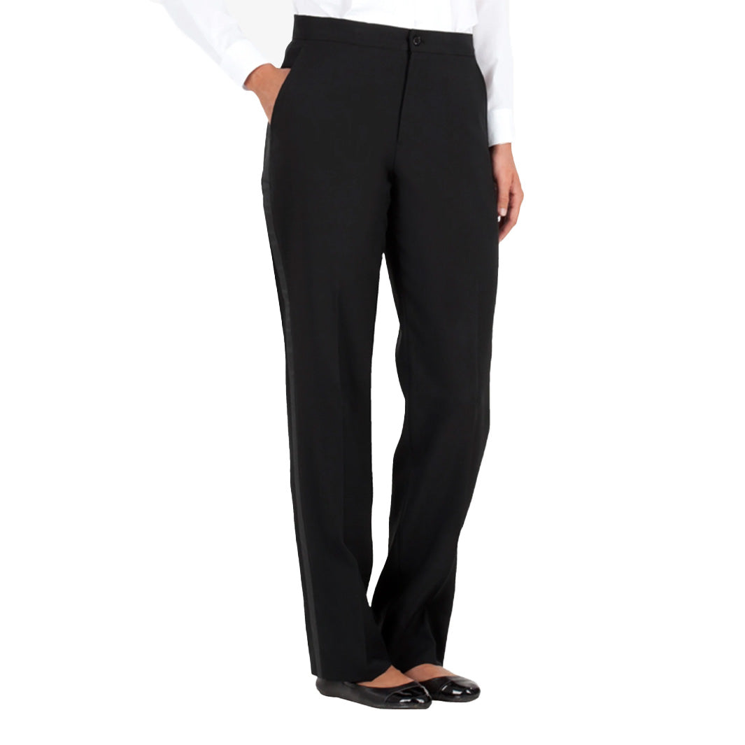 Henry Segal Women's Flat Front Comfort Waist Tuxedo Pant