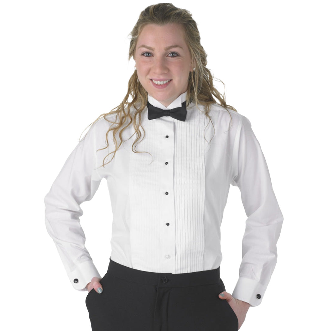 Henry Segal Women's Wing-Tip Tuxedo Shirt Long Sleeve