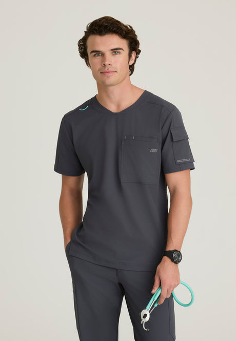 Skechers™ By Barco Ripstop Men's 3-Pocket Round-Neck  High-Low Station Top