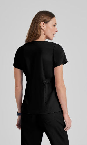 Grey's Anatomy™ Women's Riley 3-Pocket Mock Wrap V-Neck Scrub Top