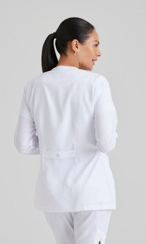 Grey's Anatomy™ Women's Jamie 4-Pocket Snap-Front Crewneck Warm-Up