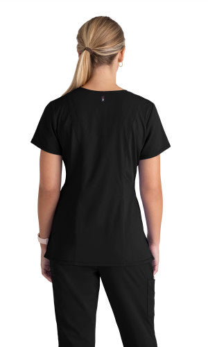 Grey's Anatomy™ Spandex Stretch Women's Serena 3-Pocket Curved V-Neck Scrub Top