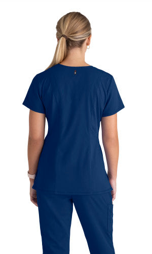 Grey's Anatomy™ Spandex Stretch Women's Serena 3-Pocket Curved V-Neck Scrub Top
