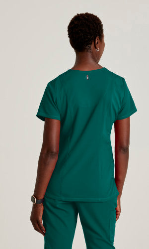 Grey's Anatomy™ Spandex Stretch Women's Serena 3-Pocket Curved V-Neck Scrub Top