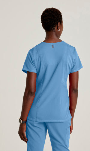 Grey's Anatomy™ Spandex Stretch Women's Serena 3-Pocket Curved V-Neck Scrub Top