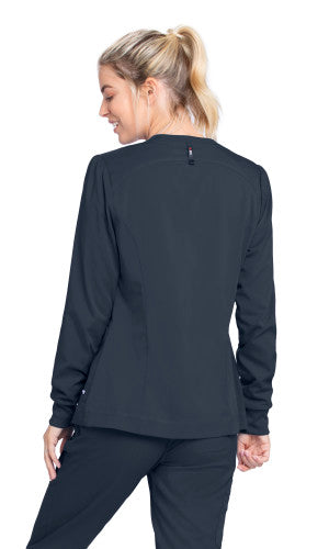 Grey's Anatomy™ Spandex Stretch Women's Millie 3-Pocket Crewneck Scrub Jacket