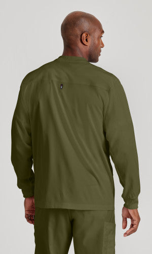 Grey's Anatomy™ Spandex Stretch Men's React 5-Pocket Crewneck Warmup Scrub Jacket