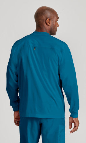 Grey's Anatomy™ Spandex Stretch Men's React 5-Pocket Crewneck Warmup Scrub Jacket