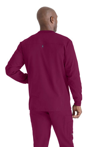 Grey's Anatomy™ Spandex Stretch Men's React 5-Pocket Crewneck Warmup Scrub Jacket