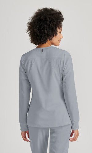 Grey's Anatomy™ Spandex Stretch Women's Gianna 5-Pocket Crewneck Scrub Jacket