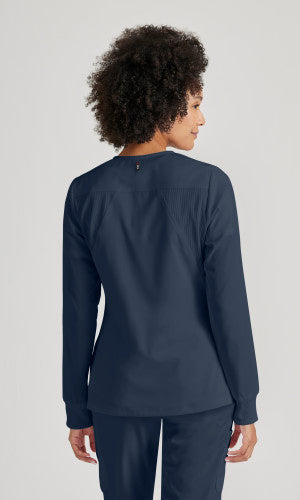 Grey's Anatomy™ Spandex Stretch Women's Gianna 5-Pocket Crewneck Scrub Jacket