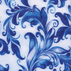 Cutieful Blue Watercolor Flowers Print Sheer Knee High Compression Socks 8-15 mmHg