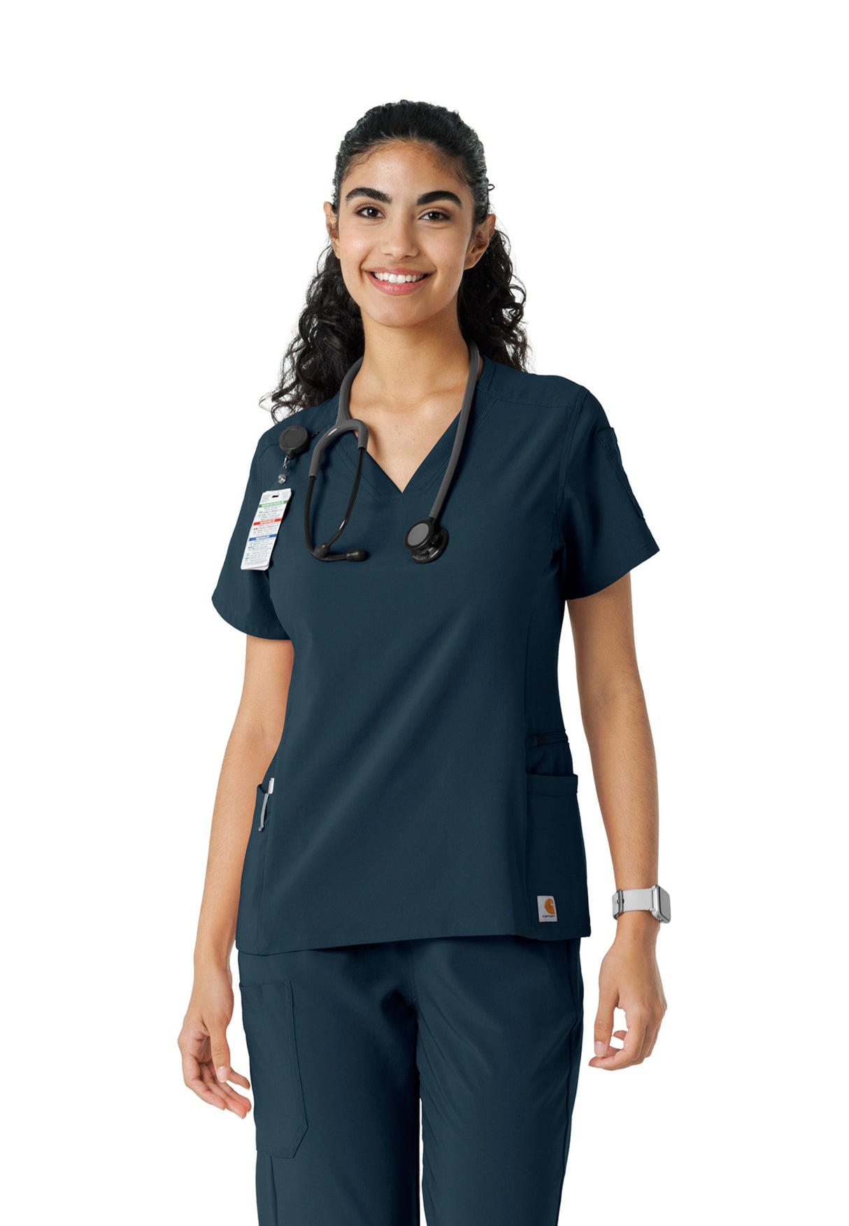 Carhartt® Force Cross-Flex Women's Knit Panel Scrub Top