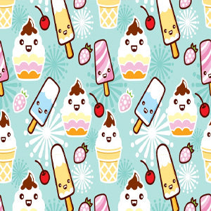 Cutieful Ice Cream Social Print Sheer Knee High Compression Socks 8-15 mmHg