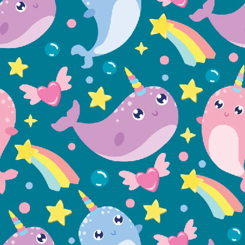 Cutieful Narwhals Print Sheer Knee High Compression Socks 8-15 mmHg