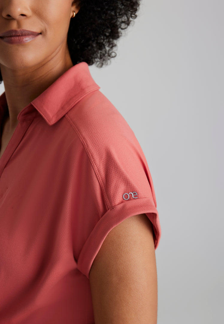 Barco One Performance Knit Women's Engage Knit 2-Pocket Zip-Neck Dolman Top