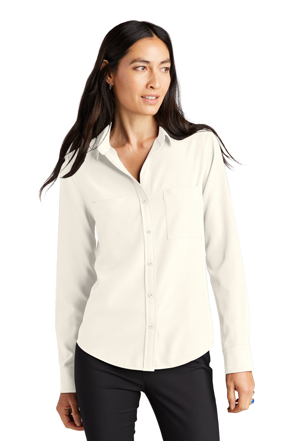 Mercer+Mettle® Women's Stretch Crepe Long Sleeve Camp Blouse