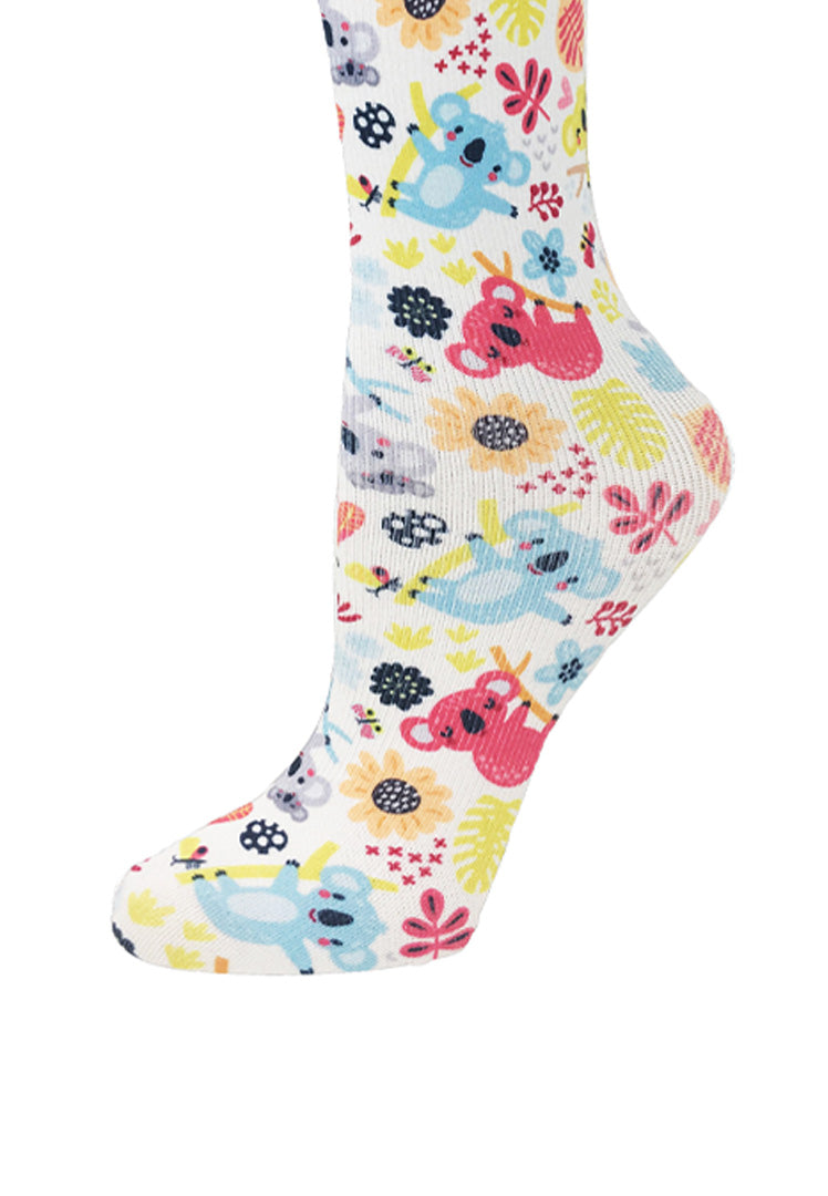 Cutieful Kuddly Koalas Print Sheer Knee High Compression Socks 8-15 mmHg