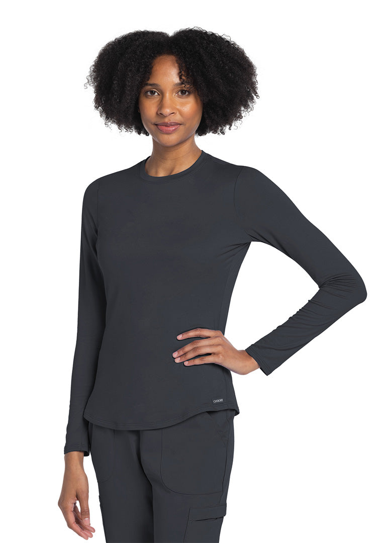 Cherokee Basics Women's Long Sleeve Underscrub Knit Tee