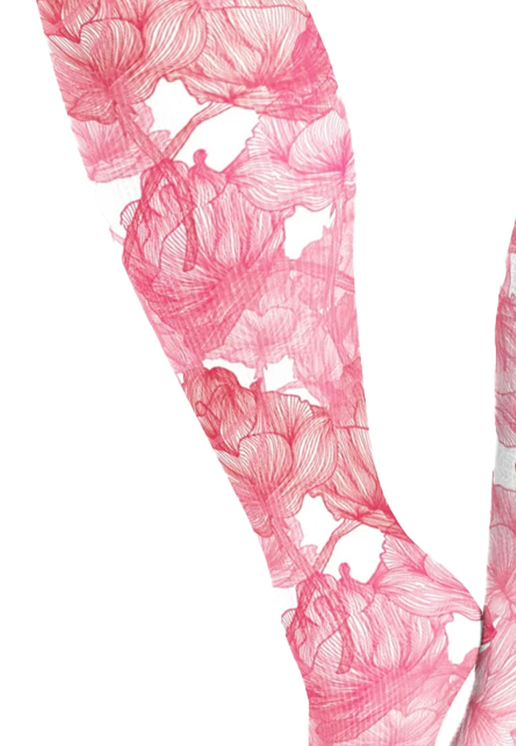 Cutieful Rosey Print Sheer Knee High Compression Socks 8-15 mmHg