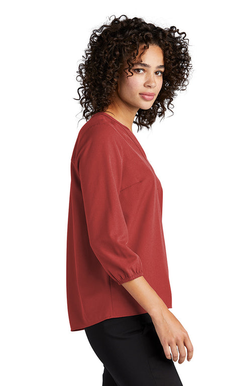 Mercer+Mettle® Women's Stretch Crepe 3/4-Sleeve Blouse