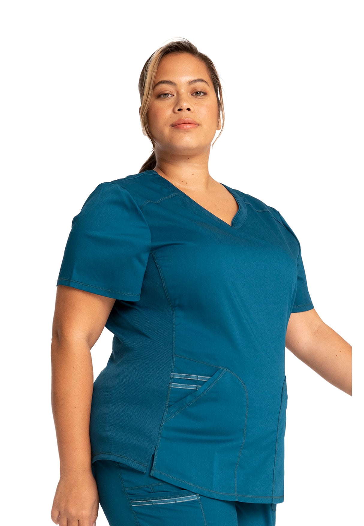 Cherokee Workwear Women's 2-Pocket V-Neck Top