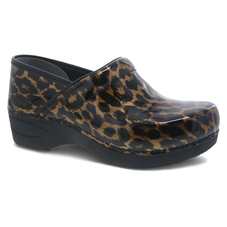 Dansko XP 2.0 Women's Brown Leopard Patent Stapled Clog