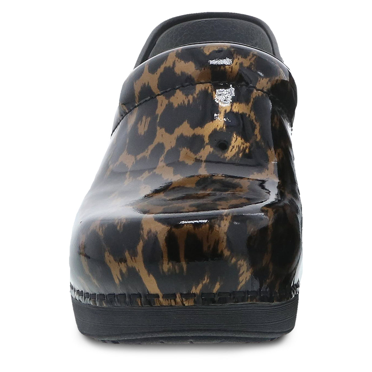 Dansko XP 2.0 Women's Brown Leopard Patent Stapled Clog