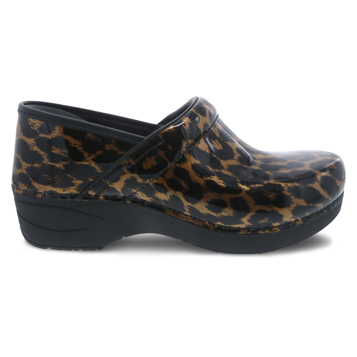 Dansko XP 2.0 Women's Brown Leopard Patent Stapled Clog
