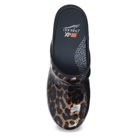 Dansko XP 2.0 Women's Brown Leopard Patent Stapled Clog