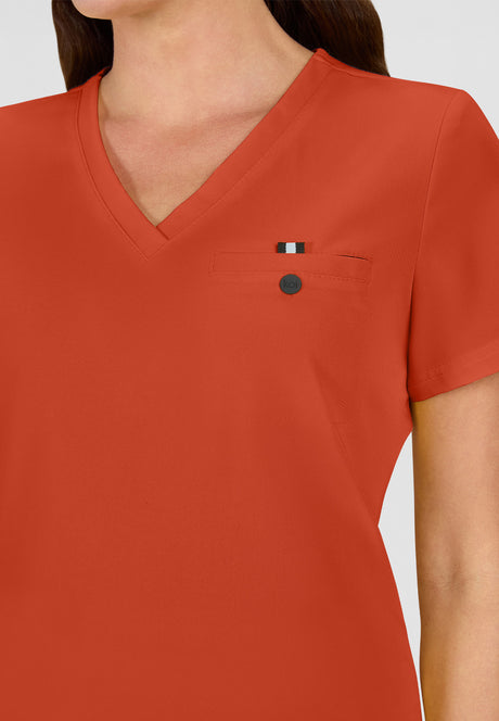 koi™ Next Gen Women's Ready to Work 1-Pocket Tuck-In Top - Burnt Umber