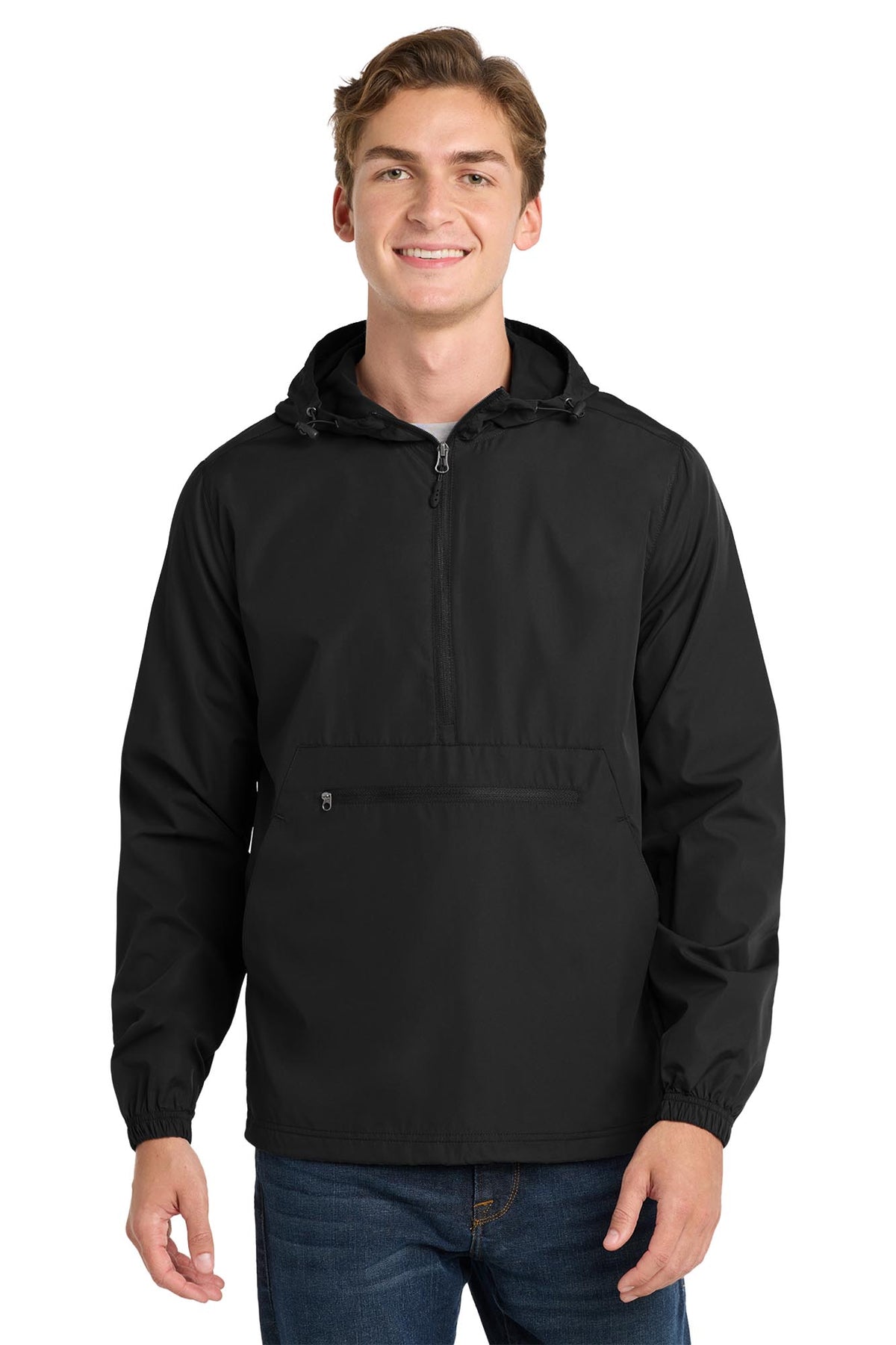 Sport-Tek® Men's Packable Anorak - Black
